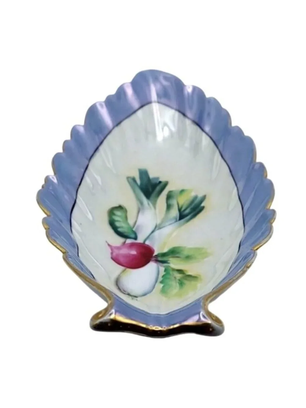 Noritake M Lusterware Hand Painted Porcelain Oval Scalloped Vegetable Dish MCM